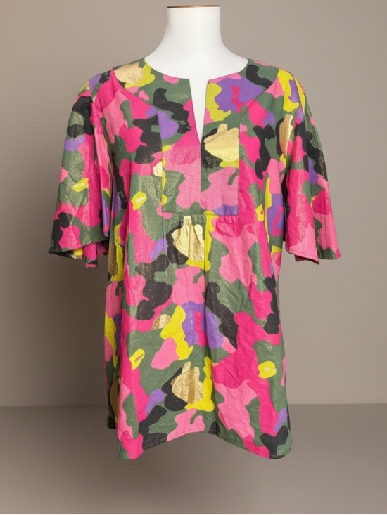 Jude Connally Tops - Jude Connally Multicolor Metallic Camouflage Top Size Oversized XS